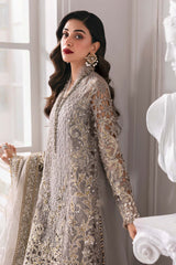 3 Piece Unstitched Embroidered Organza Suit | BD-3006